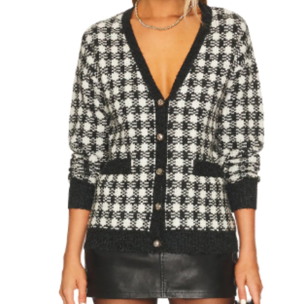 HEARTLOOM Black/White Cardigan - Medium